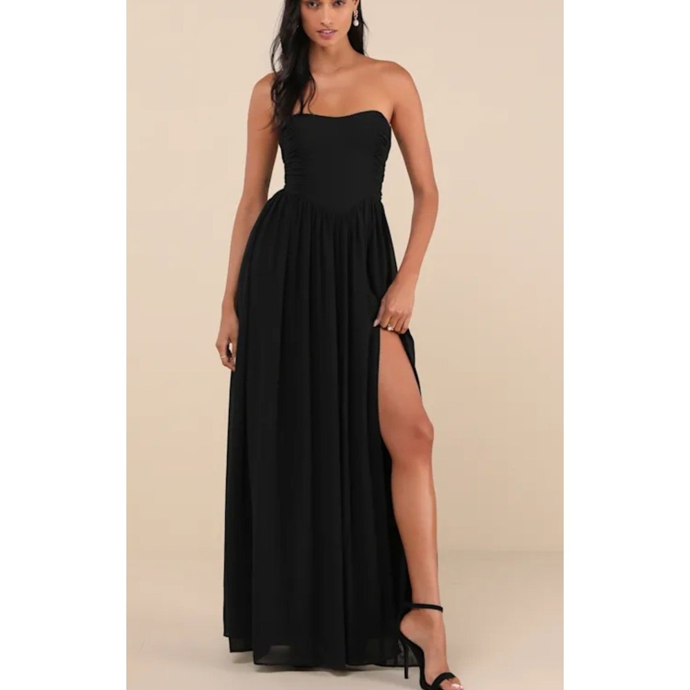 SEAMSTRESS SPECIAL Lulu's Luxe Favorite  Strapless Maxi Dress Small Needs Repair